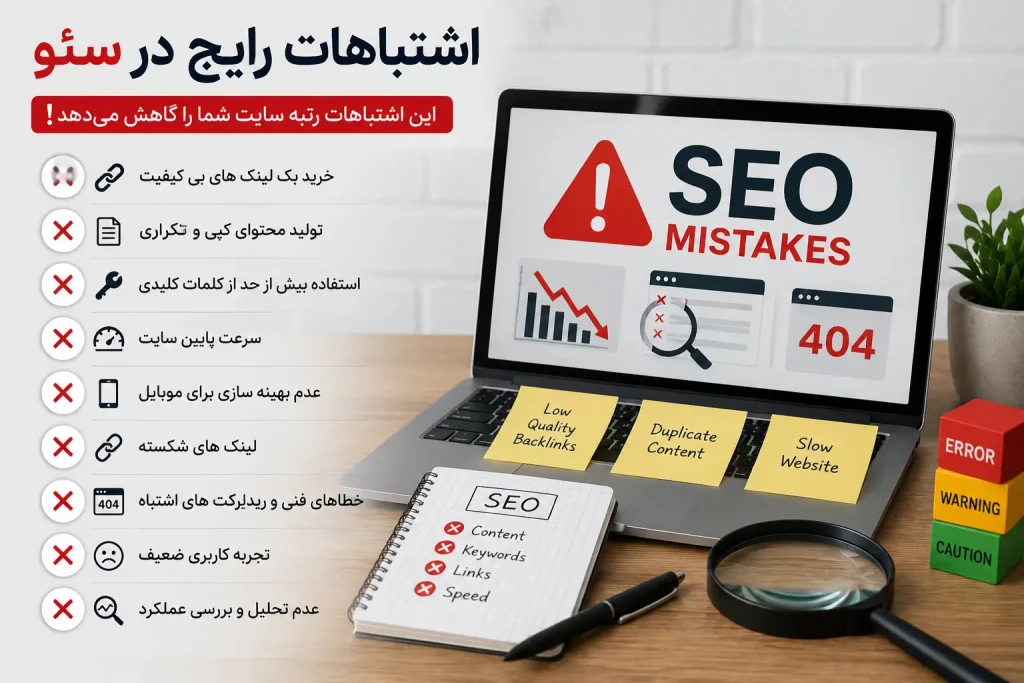اشتباهات رایج در سئو