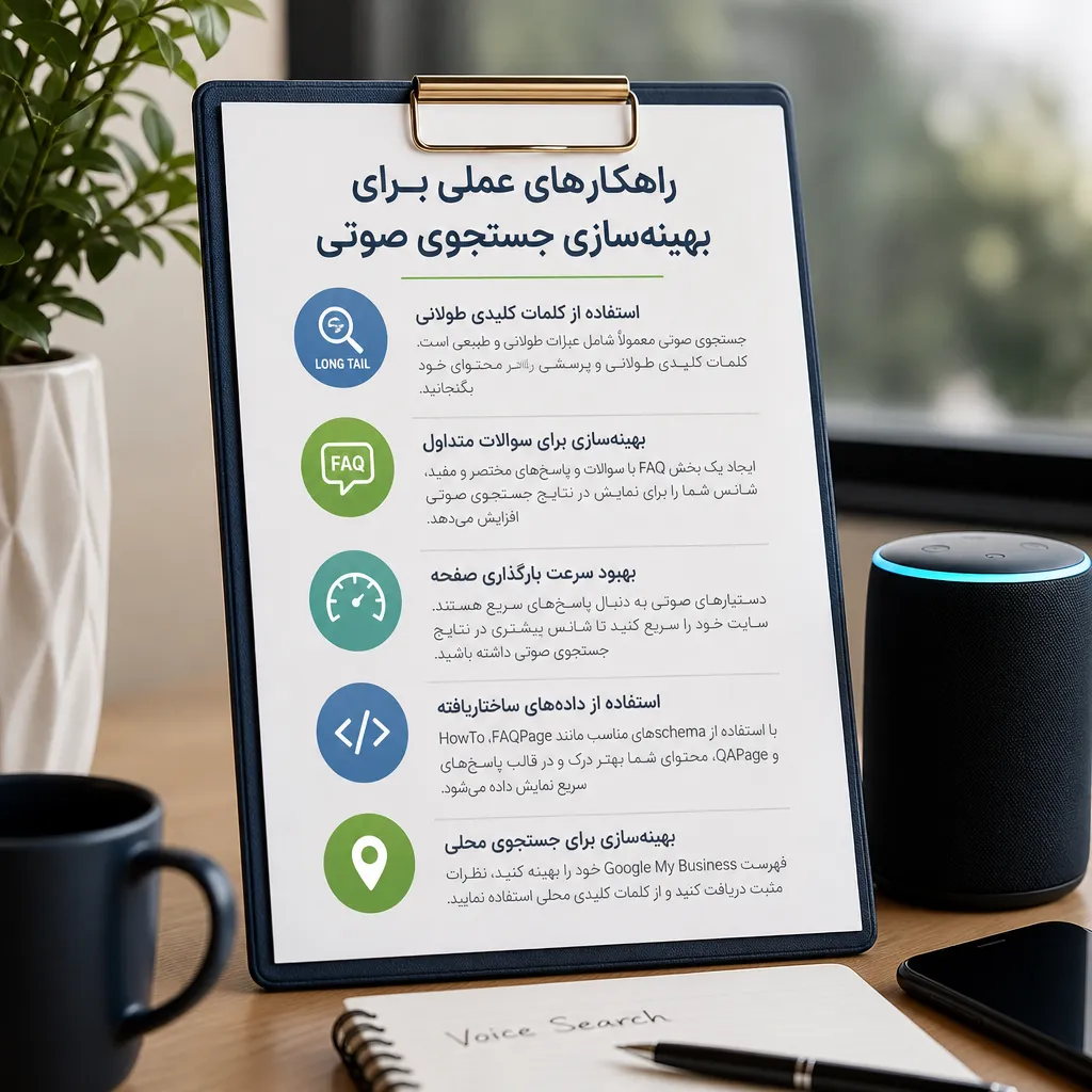 راهکارهای عملی برای بهینه&zwnj;سازی جستجوی صوتی