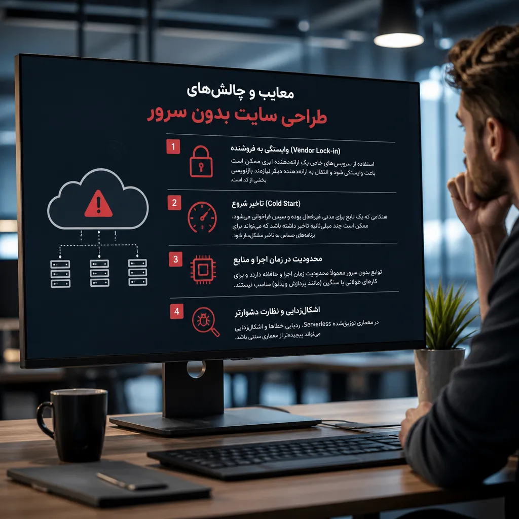 معایب و چالشهای طراحی سایت بدون سرور